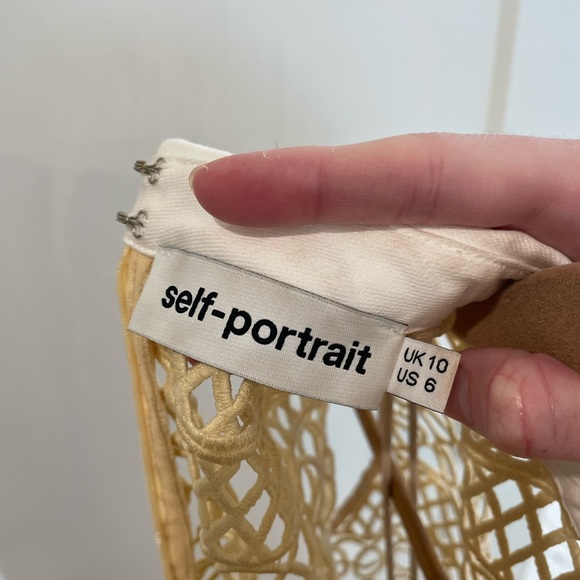 Self-Portrait Layered Shift Dress in Nude - Picture 4 of 5